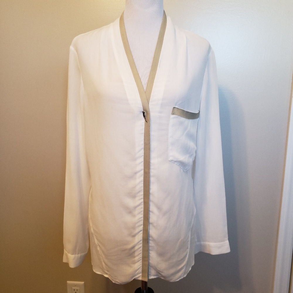 Helmut Lang | off white long sleeve blouse